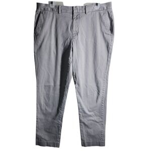 J Crew Bowery Stretch Slim Fit Chinos Pants Light Gray Mens 34x32‎